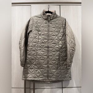 Eddie Bauer Quilted Lightweight Jacket/Liner Medium‎ Green-Gray Beige Polyester